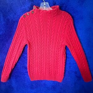 Croft & Barrow‎ red cable knit mock neck sweater #winterknits